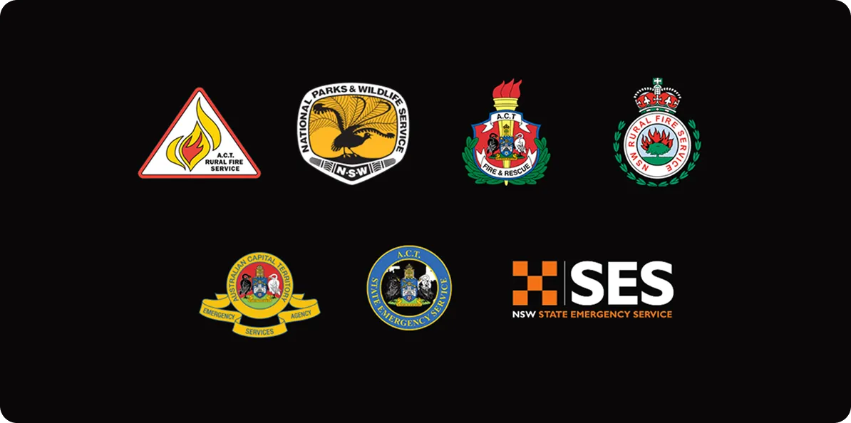 Partner agencies: ACT Rural Fire Service, NSW National Parks & Wildlife Service, ACT Fire & Rescue, NSW Rural Fire Service, ACT Emergency Services Agency, ACT State Emergency Service, NSW State Emergency Service